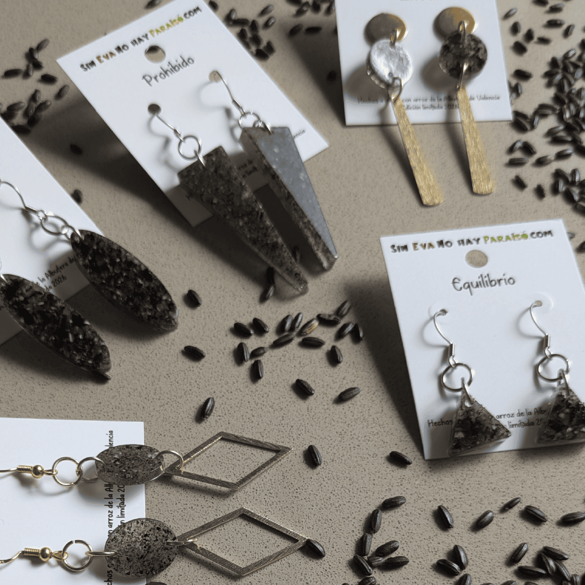 YUÈ MÈNG (月梦) · Pendientes de arroz black - Imagen 2